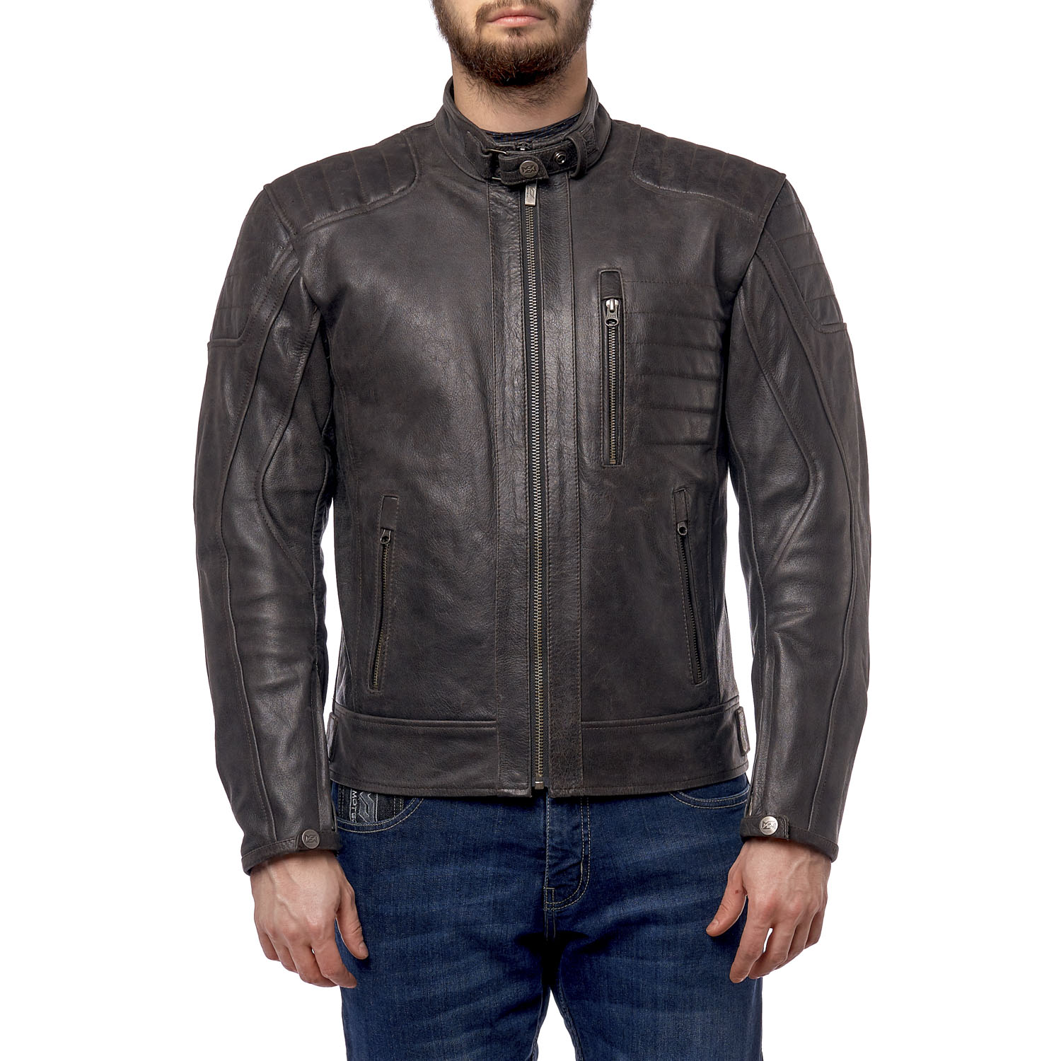 Куртка кожаная Gunner черный, XL