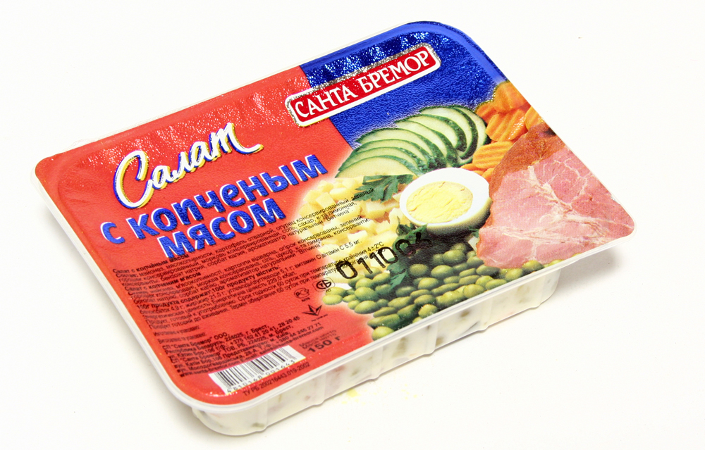 Салат "Домашний рецепт" С копченым мясом, "Санта Бремор", 150г