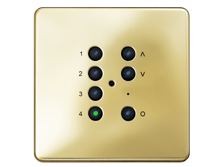 7-кнопочный модуль 125201, полированная латунь