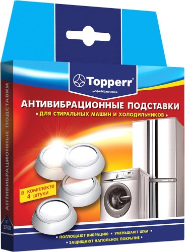 Подставка Антивибрационные подставки Topperr 3200 для ст/м и хол-ков,белые, 4 шт.в уп