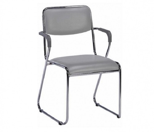 Стул офисный Everprof Fix Plus Chrome Экокожа Серый