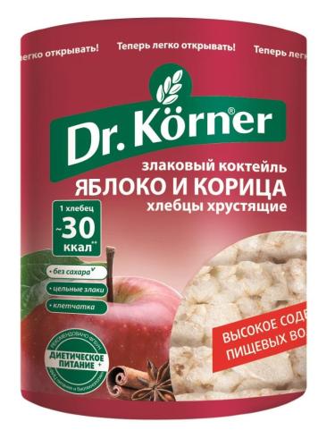 Хлебцы хрустящие Злаковый коктейль яблочный с корицей Dr.Korner 90 гр