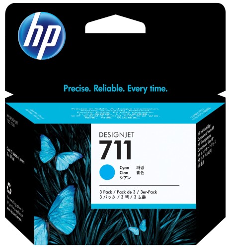 Картридж струйный HP 711 CZ134A гол. для DgnJ T120/520 (3шт/уп)