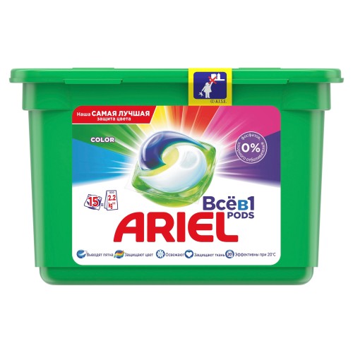 Капсулы для стирки Ariel Color&Sty 3в1 автомат д/цвет белья15кап/уп