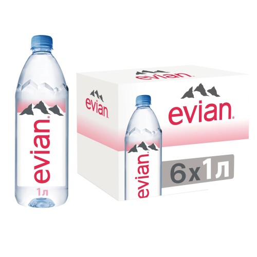 Вода минеральная Вода Evian мин. пэт 1л. 6 шт./уп