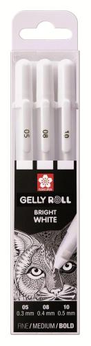 Набор гелевых ручек Gelly Roll белый 3шт в ассортименте 05/08/10,POXPGBWH3C