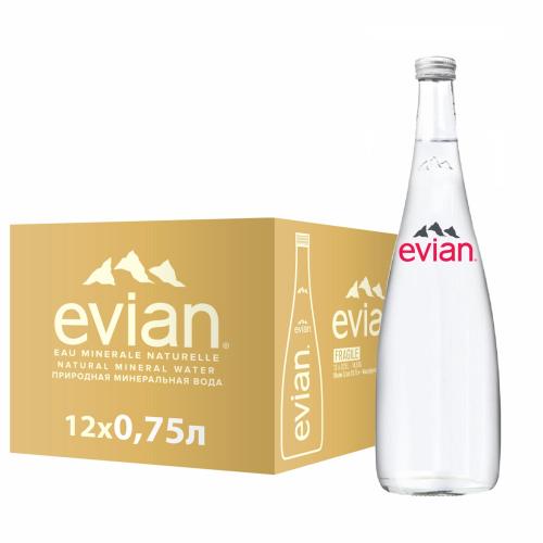 Вода минеральная Evian 0,75 л негаз. ст/бут 12шт/уп
