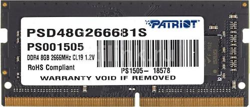 Модуль памяти Patriot SL DDR4 SO-DIMM 8Gb 2666МГц CL19(PSD48G266681S)