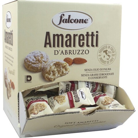 Печенье миндальное "Amaretti", ИТАЛИЯ, 100 штук по 10 г в коробке Office-box 1 кг, FALCONE, MC-00014395