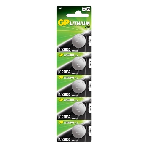 Литиевые дисковые батарейки GP Lithium CR2032 - 5 шт., каждая в своем отрывном блистере GP 4891199001147