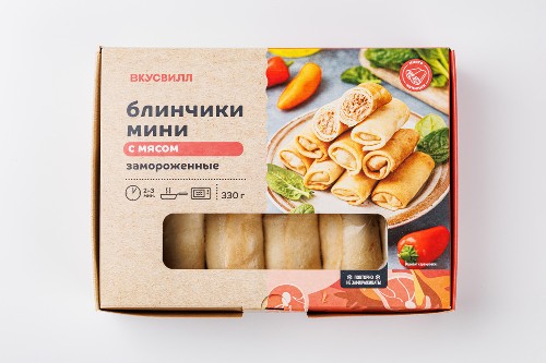 Блинчики мини с мясом, зам.