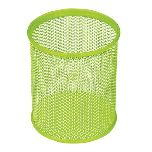 Подставка-органайзер без наполнения BRAUBERG &quot;Germanium&quot;, металлическая, круглое основание, 100х89 мм, светло-зеленая