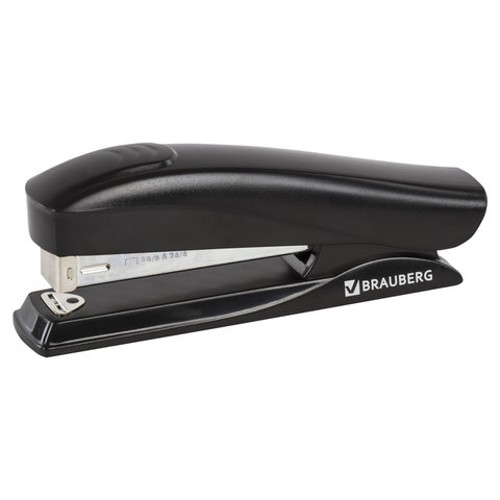 Степлеры настольные BRAUBERG &quot;ST-100&quot;, до 20 листов,№24/6, 26/6, черный