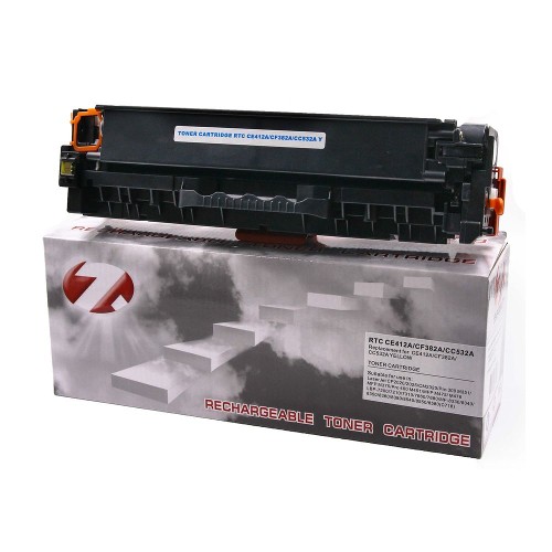 Тонер картридж 7Q CE412A, CF382A, CC532A, 718Y для HP CLJ M351 и Canon LBP7200 (Жёлтый, 2800 стр.), универсальный