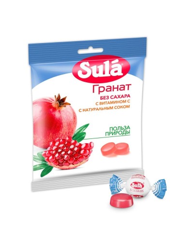 Леденцы Sula Гранат без сахара, 60г