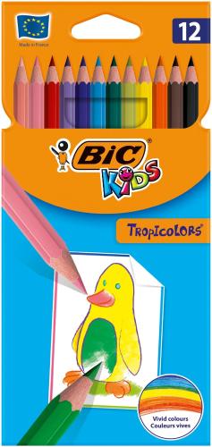 Карандаши цветные 12цв 6-гран Bic Tropicolors 832566
