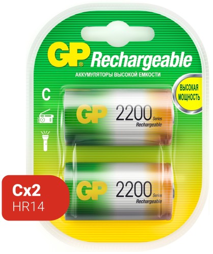 Аккумулятор GP 220CHC типоразмер C емкость 2200 mAh бл/2шт