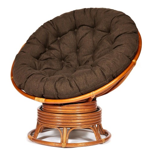 Кресло PAPASAN с подушкой, ткань коричневый/сognac
