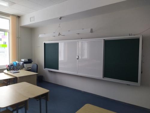 Раздвижная рельсовая система досок 120х300 см, 5 рабочих поверхностей (в т.ч. 2 подвижные), центральная часть H=120см L=150см Диагональ=192,1см = 75,6'' дюйм