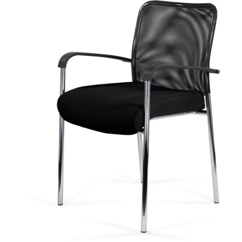 Стул офисный Easy Chair Афродита Люкс чёрный (сетка, металл хромированный)