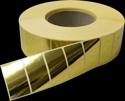 Термотрансферные этикетки 45 x 25 мм, MET-GOLD, втулка 76 мм, намотка 5000 шт (1 рулон)