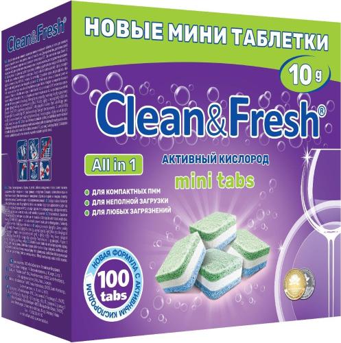 Таблетки для ПММ Clean&Fresh Allin1 mini tabs 100шт/уп