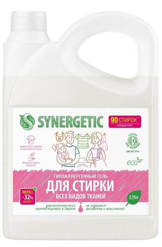 Гель для стирки белья SYNERGETIC универс. 2,75л, 90стирок 109275