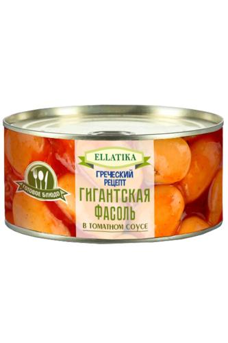 Гигантская фасоль в томатном соусе, ELLATIKA, жестяная банка 280 гр