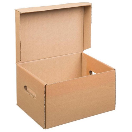 Архивный короб BRAUBERG "Делопроизводство" с крышкой, А4, гофрокартон, (235х325х180 мм), 129589