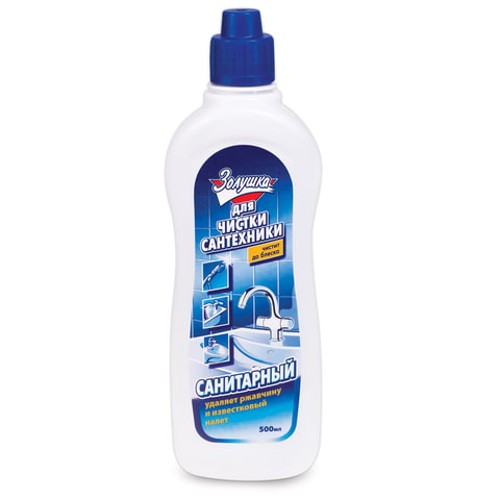 Средства для чистки туалетных комнат 500 мл, ЗОЛУШКА &quot;Санитарный&quot;, с антибактериальным эффектом, Ч13-0