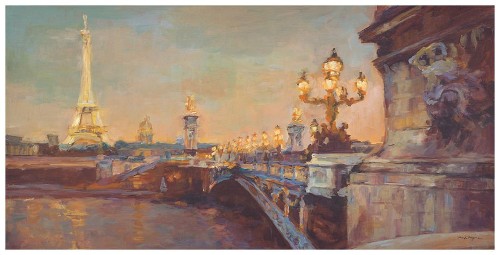 Картина Parisian Evening, 100х50 см, жемчуг