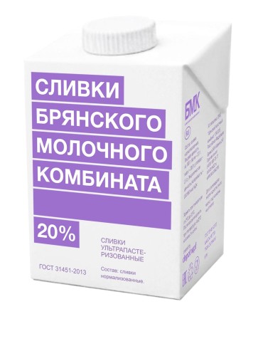 Сливки БМК ультрапастеризованные 20%, 0,5л