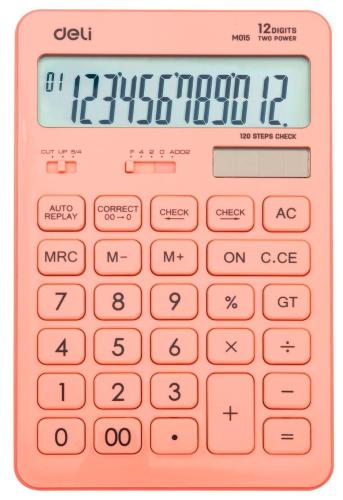 Калькулятор настольный ПОЛНОРАЗМЕРНЫЙ Deli Touch EM01541 красный 12-разр