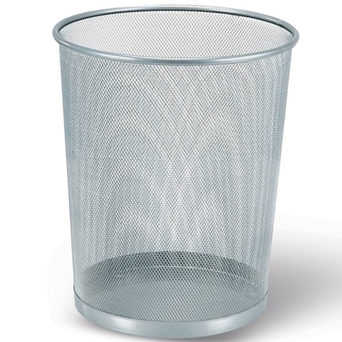 Корзина для бумаг БОЛЬШАЯ, 20 л, металлическая, серебристая, BRAUBERG &quot;Germanium&quot;