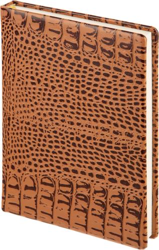Ежедневник недатированный Attache Caiman bicolor, А5, 160л.,коричн,нат.кожа