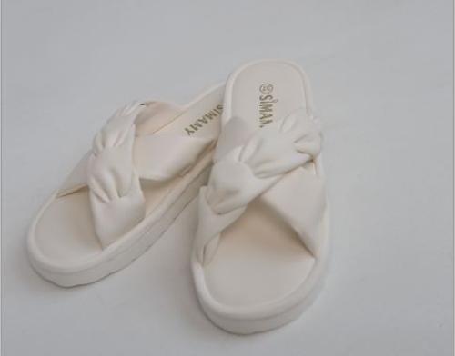 Шлепанцы женские, эко кожа, модель 4101, цвет белый,  размер 40