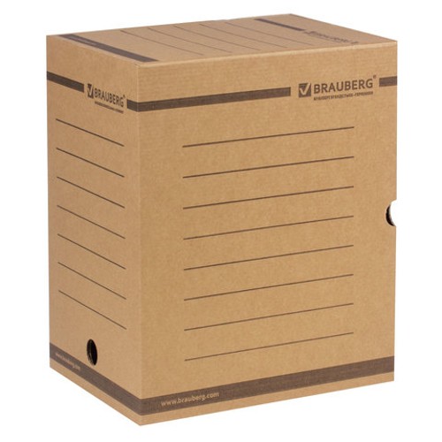 Архивный короб с клапаном, А4, 200 мм, (260х325 мм), микрогофрокартон, до 1800 листов, плотный, BRAUBERG, 126510