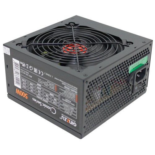 Блок питания Ginzzu 500W (CB500) ATX,12CM black,20+4p,CPU(4+4)