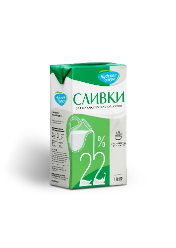 Сливки “Чудское озеро” для кулинарии 22%, 1 литр