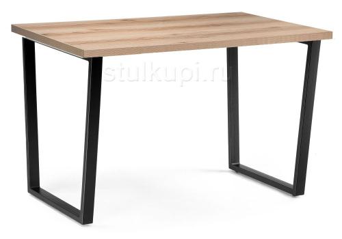 Стол Лота Лофт 120 25 мм дуб делано светлый / черный матовый