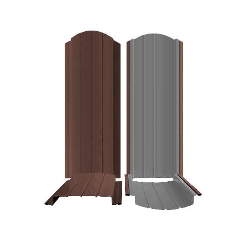 Евроштакетник Ш-19 "ЭЛЛИПС" ОЗП, Полимер RAL 8017 Шоколад Радиус 2,0 м.