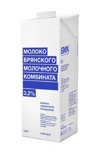 Молоко БМК ультрапастеризованное  3,2%,975 мл