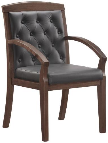 Конференц-кресло BN_Mb_Echair-422 KR рецикл.кожа черн., тем.орех
