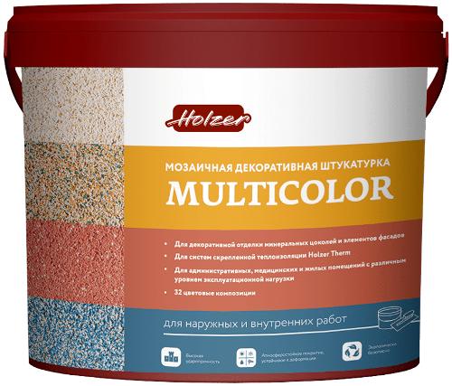 Holzer Multicolor F штукатурка декоративная мозаичная, белый, F-03, 25 кг