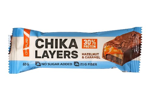 Батончик протеиновый Chikalab Chika Layers Лесной орех с карамелью 60 г