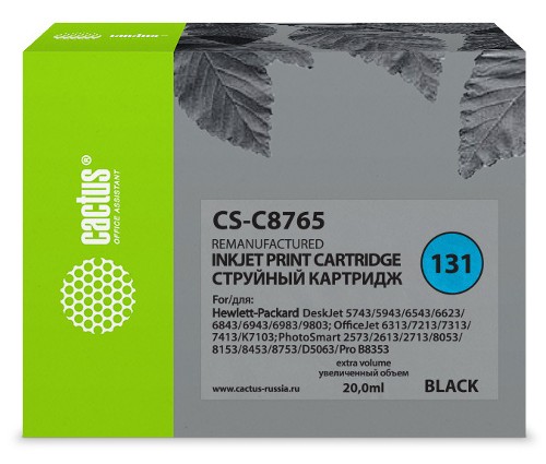 Картридж струйный Cactus CS-C8765 №131 черный