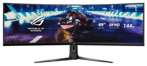 XG49VQ Монитор ASUS 49" ROG Strix XG49VQ VA LED изогнутый 3840x1080, 4ms, 450cd/m2, 178°/178°, 3000:1, HDMI*2, DP, USB-Hub, 144Hz, HDR, колонки, FreeSync Swivel, HAS, VESA, Black XG49VQ Монитор ASUS 49" ROG Strix XG49VQ VA LED изогнутый 3840x1080, 4ms, 450cd/m2, 178°/178°, 3000:1, HDMI*2, DP, USB-Hub, 144Hz, HDR, колонки, FreeSync Swivel, HAS, VESA, Black
