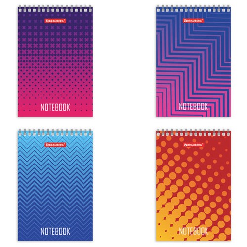 Блокнот МАЛЫЙ ФОРМАТ (97х145 мм) А6, 80 л., гребень, картон, клетка, BRAUBERG, &quot;Геометрия&quot;