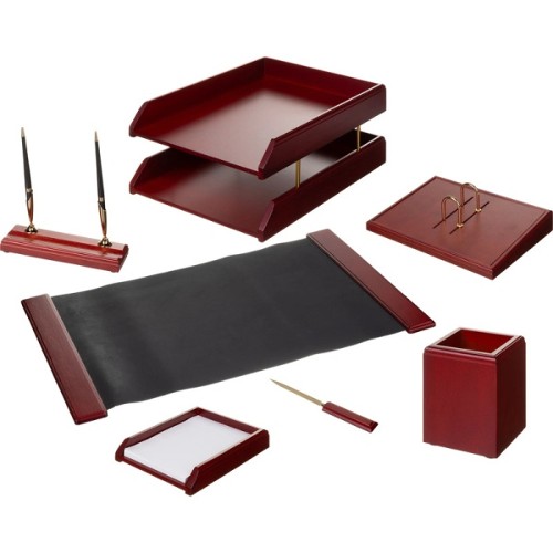 Настольный набор для руководителя M7C-7A, 7 предметов, двойной лоток, красное дерево Настольный набор для руководителя M7C-7A, 7 предметов, двойной лоток, красное дерево