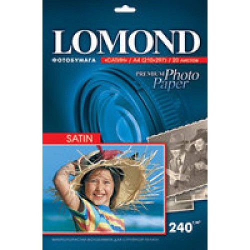 Фотобумага LOMOND Одностороняя Супер Глянцевая, 240г/м2, A4(210X29см) 20л. для струйной печати.
